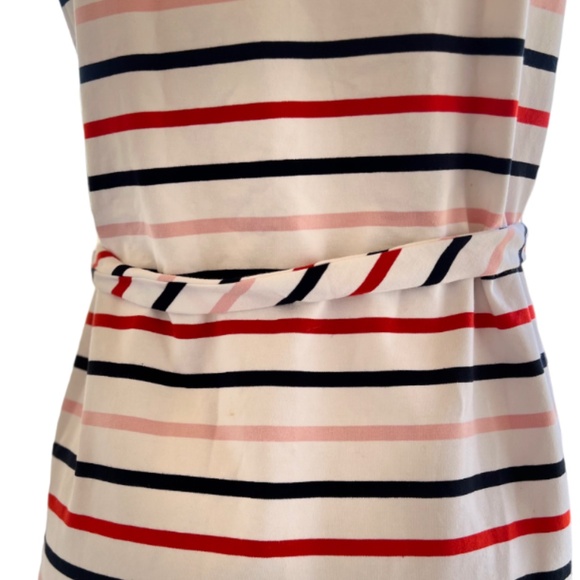 Multi-Color Horizontal Stripe Shift Dress Adjustable Belt - Picture 6 of 11